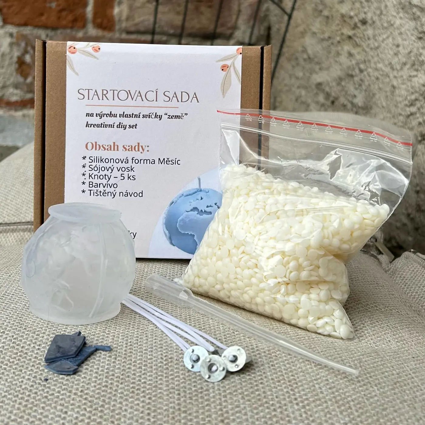 Sada na výrobu vlastní svíčky „Země“ – kreativní DIY set - fotografie 1