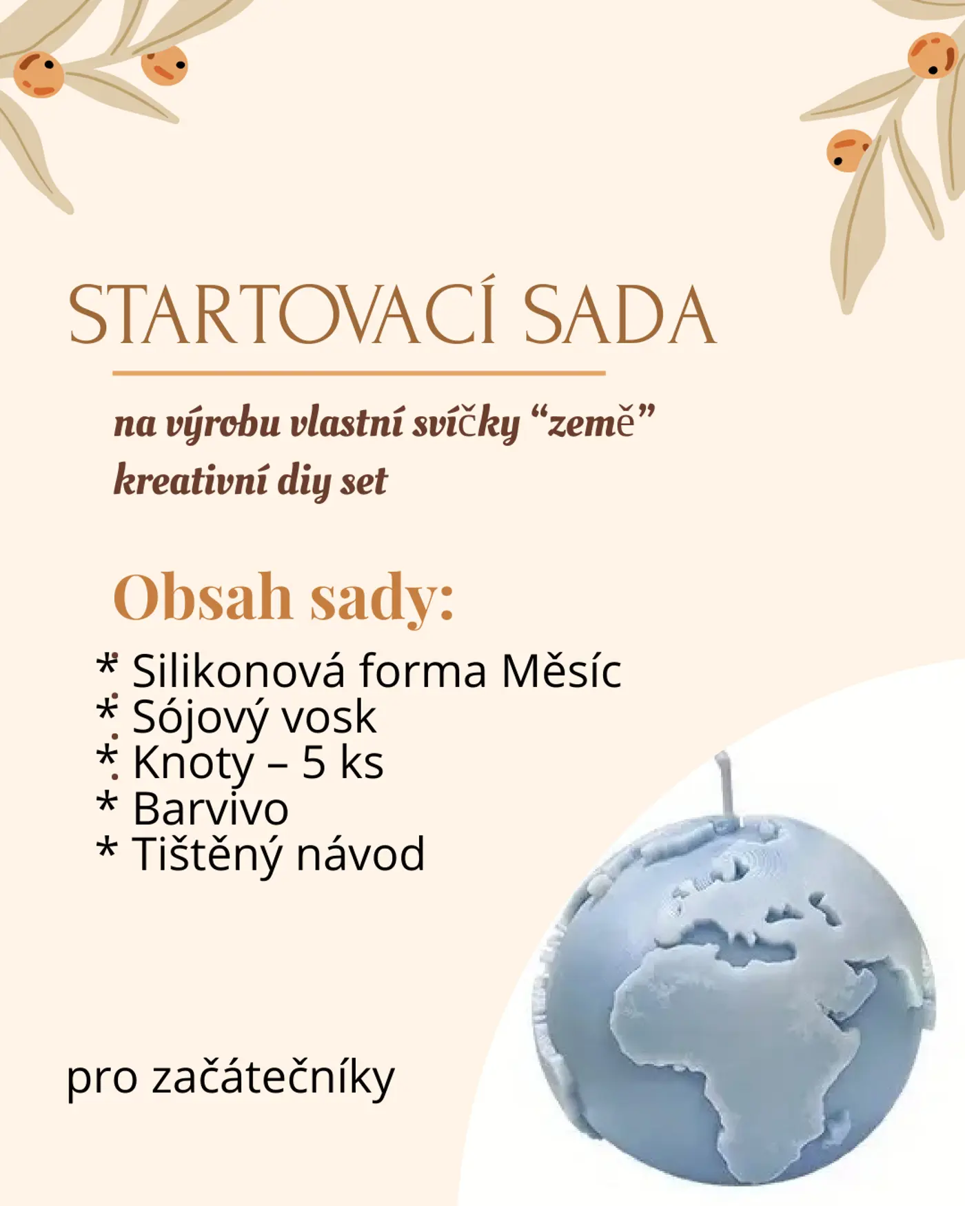 Sada na výrobu vlastní svíčky „Země“ – kreativní DIY set - fotografie 2