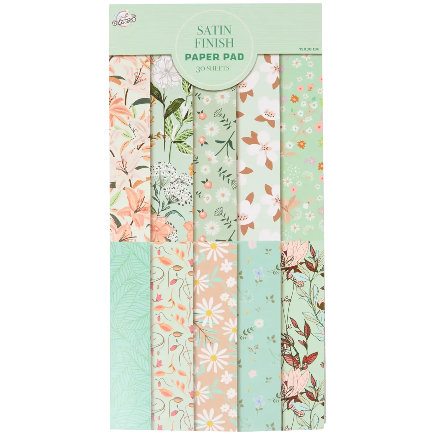 Blok hobby papíru Craft Universe – Satin Finish | 30 listů | 30,5 × 15,2 cm - fotografie 1