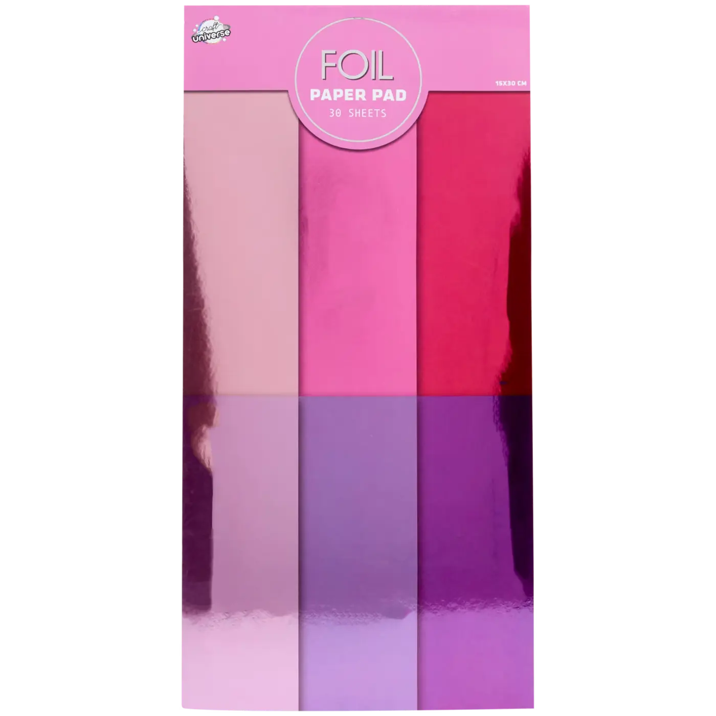 Blok hobby papíru Craft Universe – fóliový efekt | 30 listů (30,5 × 15,2 cm) - fotografie 1