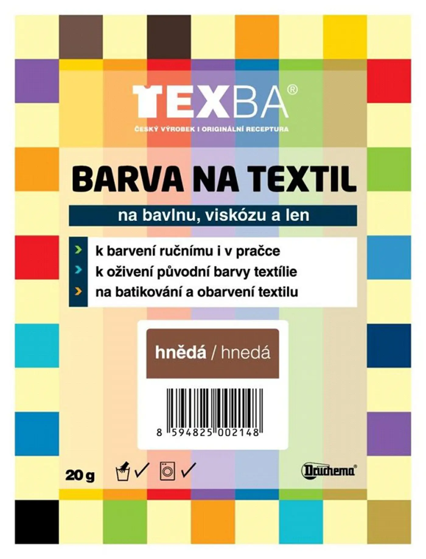 Barva na textil Texba 20g hnědá - fotografie 1