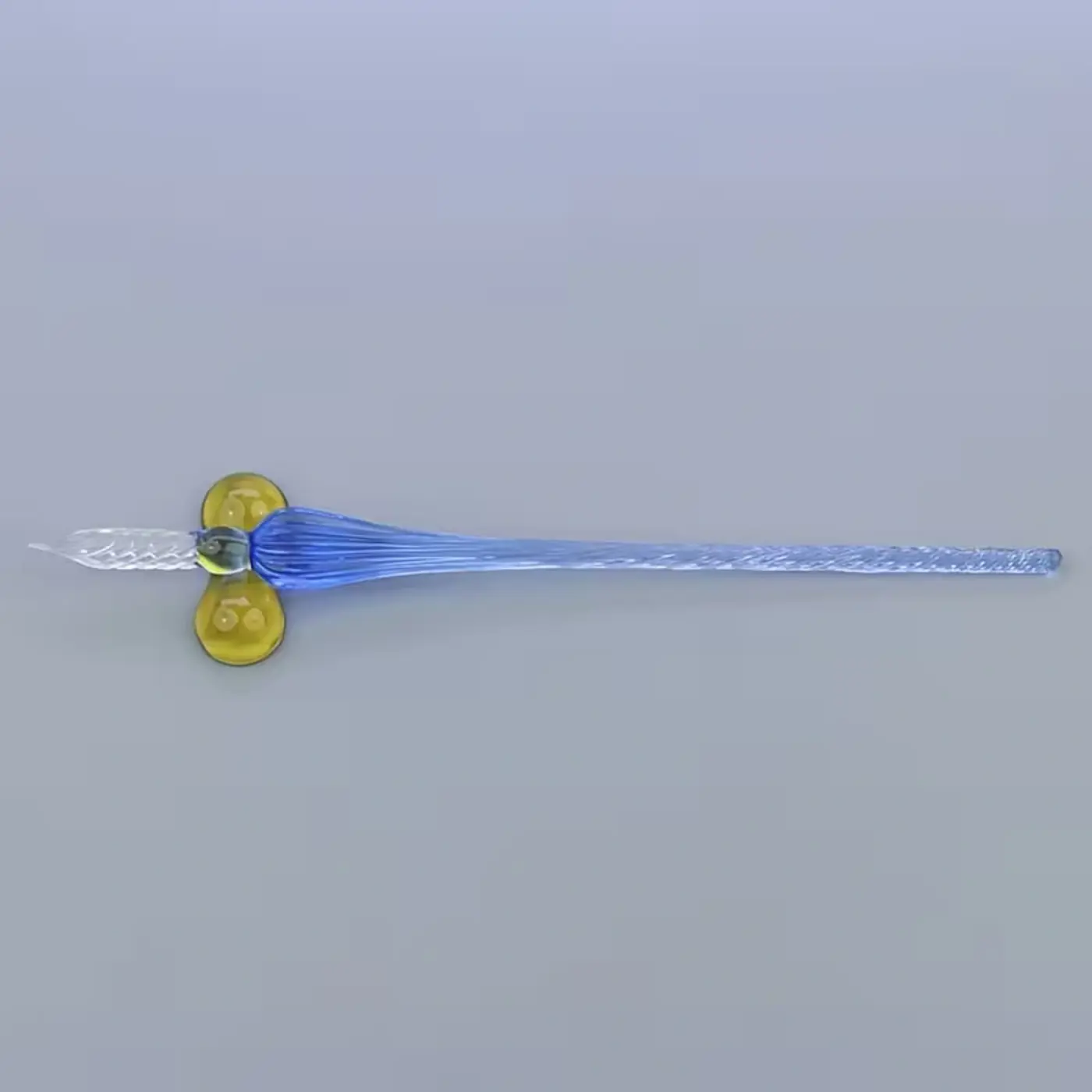 Skleněné kaligrafické pero – modré, 18,6 cm - fotografie 1