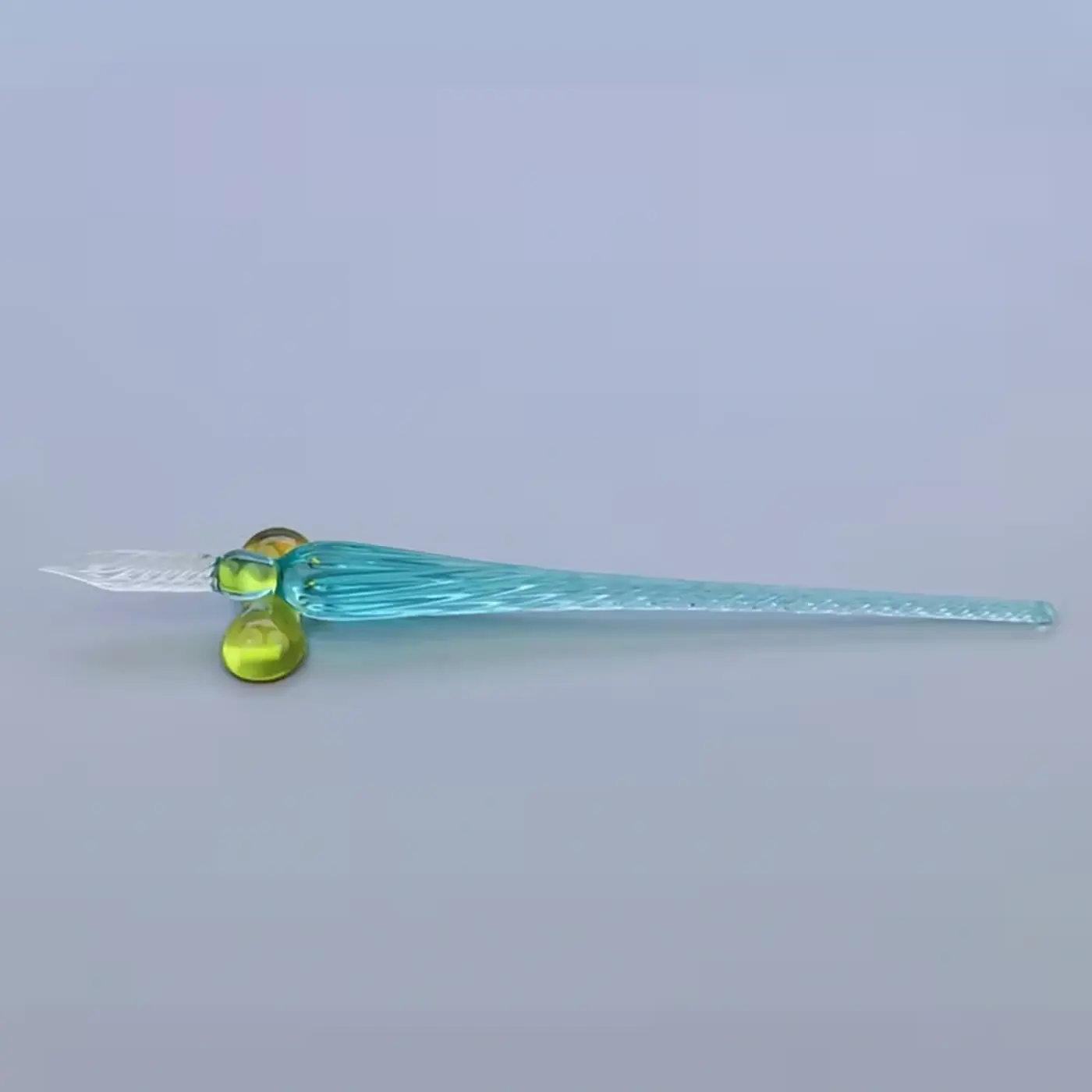 Skleněné kaligrafické pero – Zelené, 18,6 cm - fotografie 1