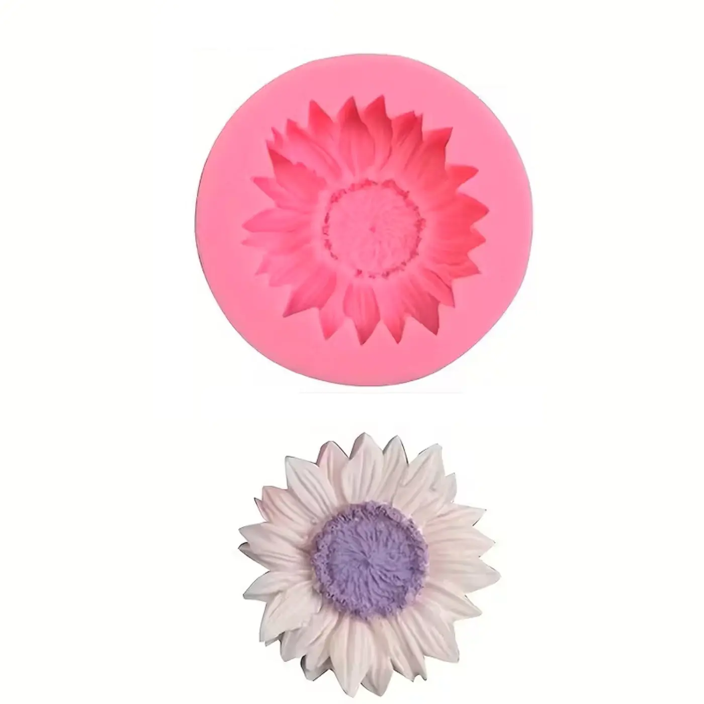 Růžová silikonová forma Slunečnice – univerzální DIY forma 6,9 cm - fotografie 1