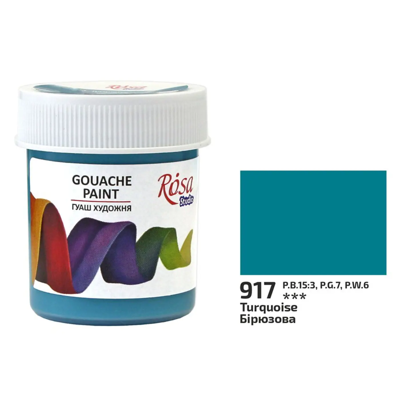 Kvašová barva Rosa 917 Turquoise 40ml  - fotografie 1