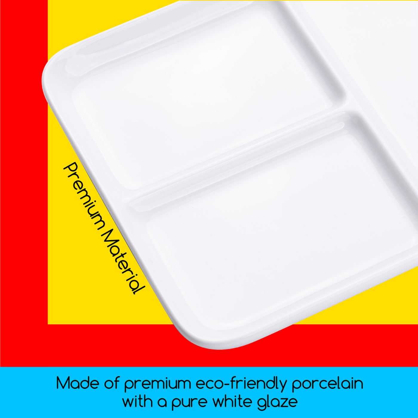 Porcelánová paleta / miska se 3 důlky 25x18cm - fotografie 2