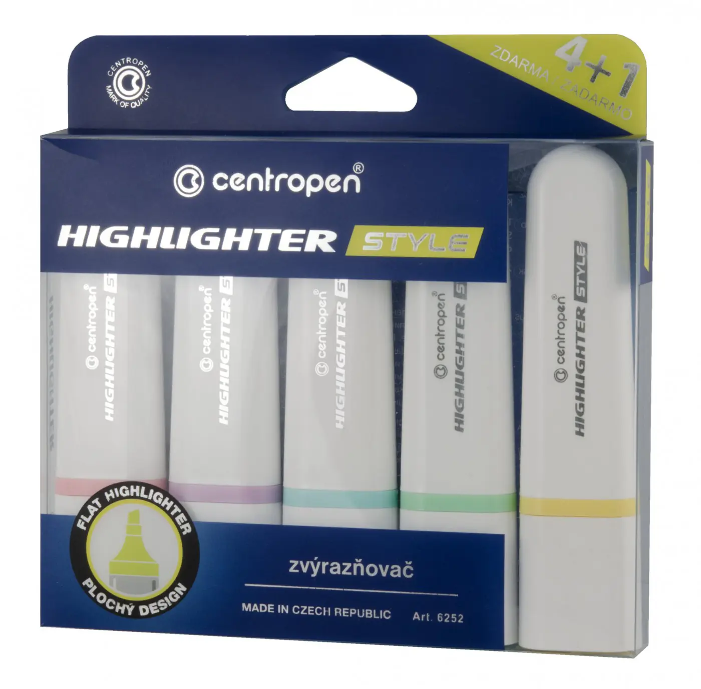 Zvýrazňovače Centropen Highlighter style 6252 Soft, sada 5 ks - fotografie 1