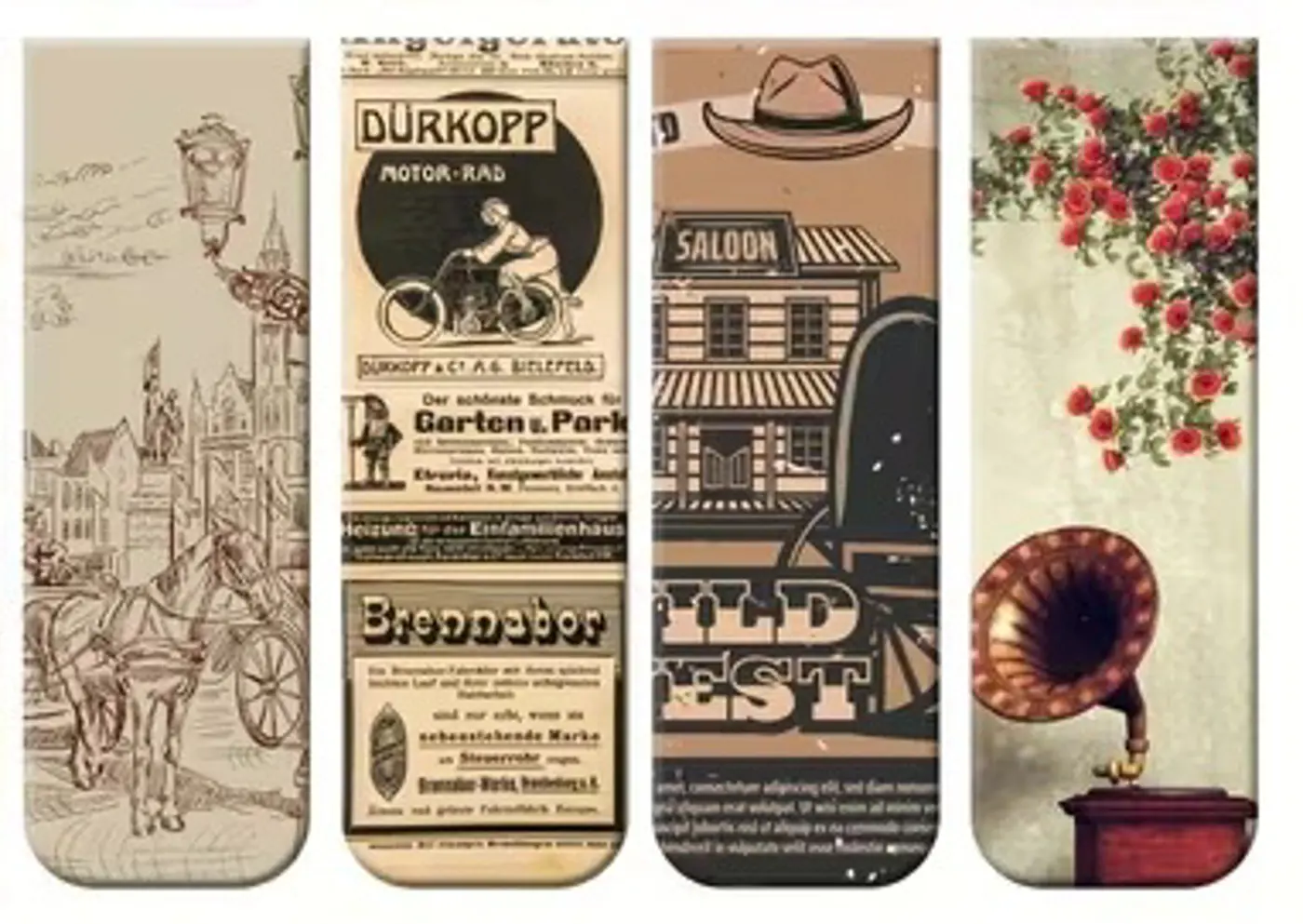 Vintage příběhy – magnetické záložky sada 4 ks Hudba mezi stránkami - fotografie 1