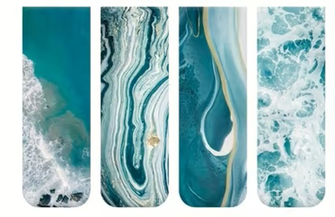 Oceánské abstrakce – magnetické záložky Tyrkysové vlny - fotografie 1