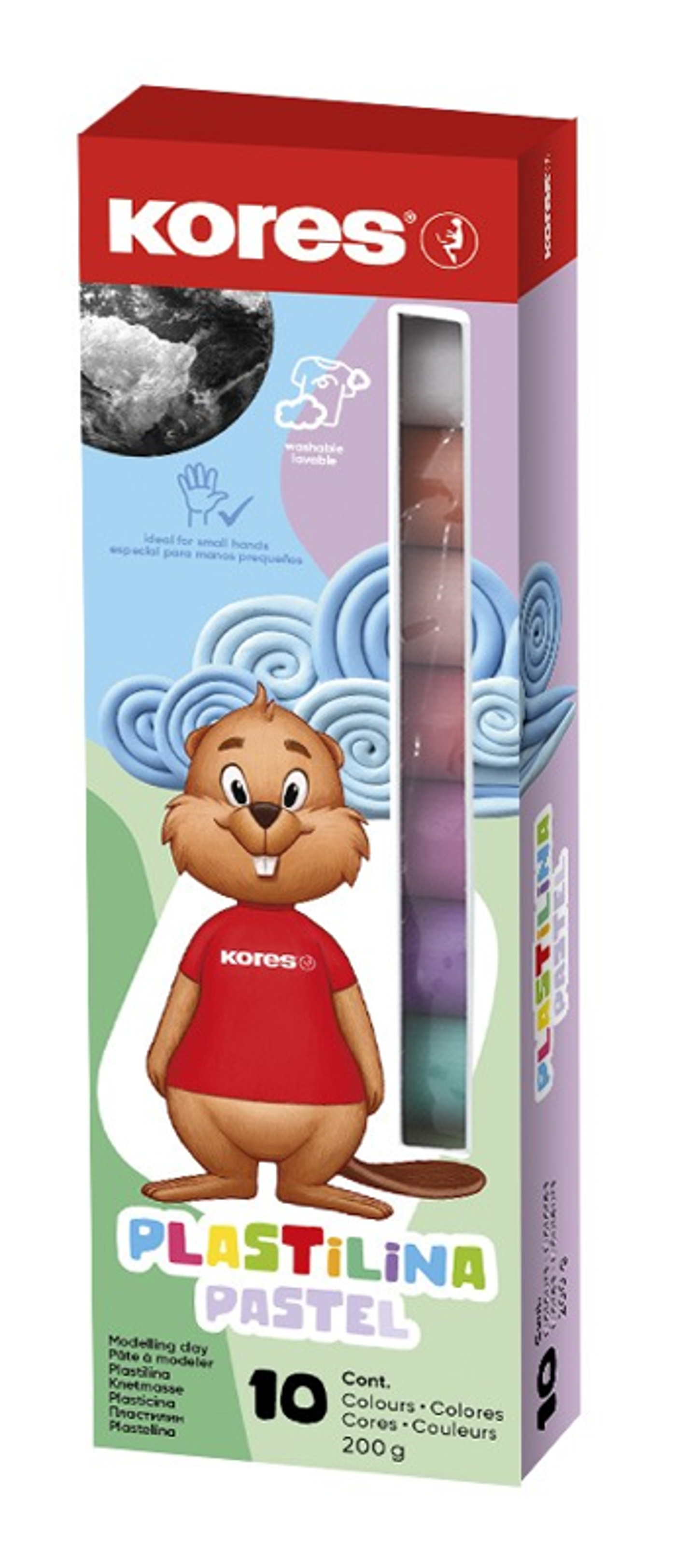 Modelovací hmota Kores Pastel 10ks 200g - fotografie 1