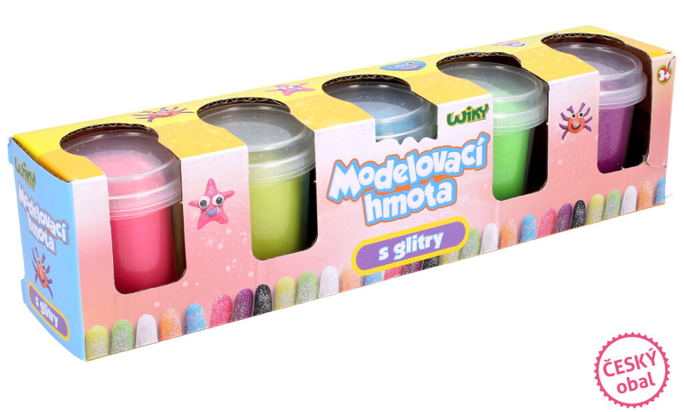Modelovací hmota s glitry 5x56g - fotografie 1