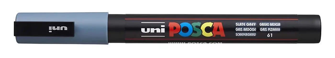 Akrylový fix Uni Posca PC-3M 0,9–1,3 mm – 61 břidlicově šedá - fotografie 1