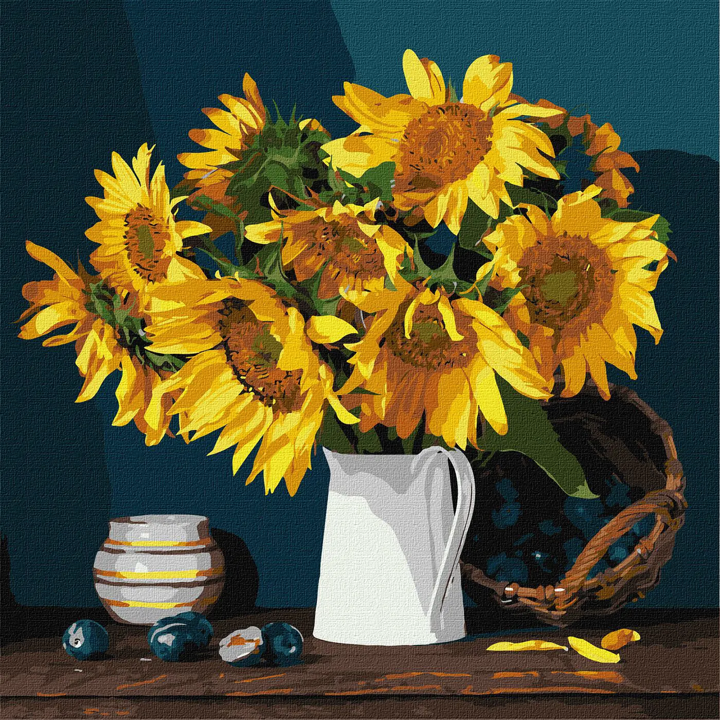 Malování podle čísel 40×40 cm   Zářivé slunečnice - fotografie 1