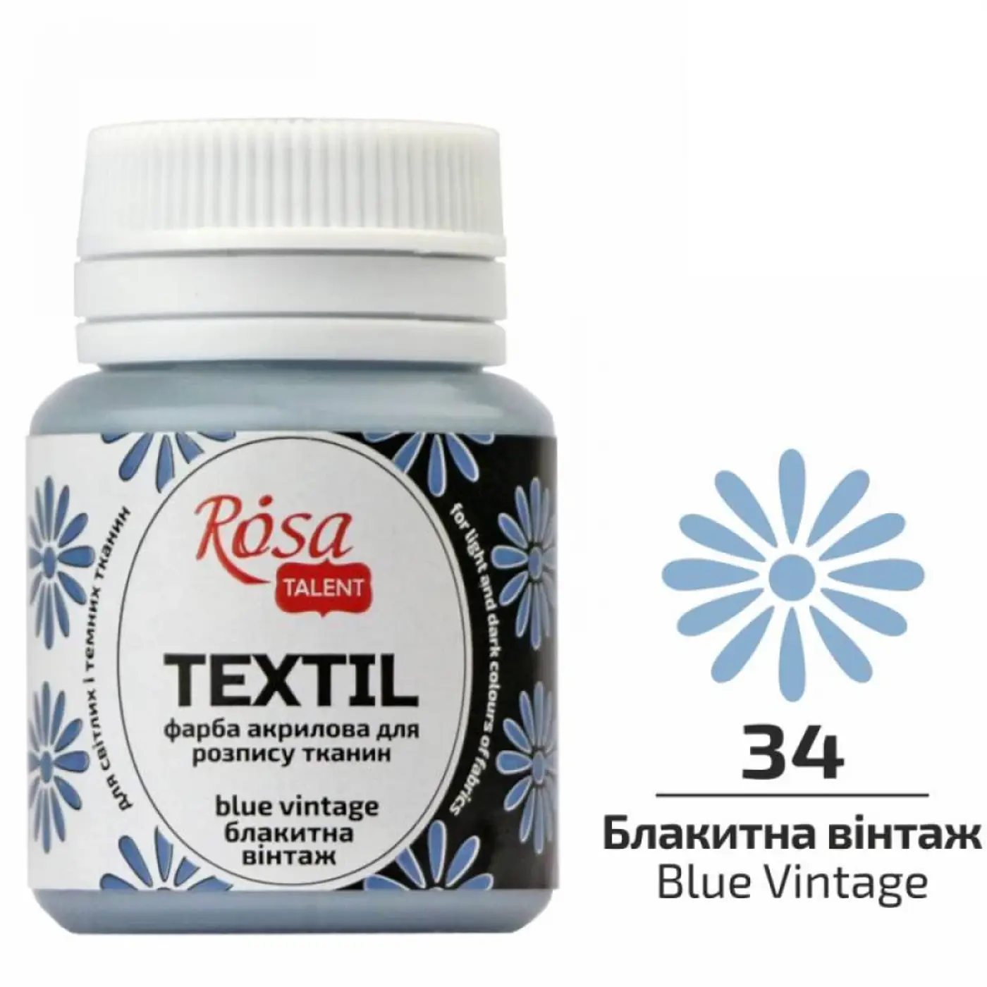 Barva na textil Rosa 20ml 34 Blue vintage - fotografie 1