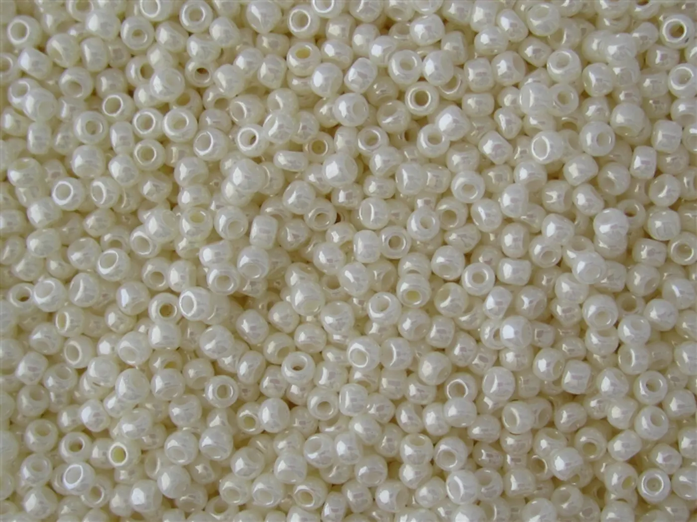 Rokajlové korálky - Round 11/0 : Opaque-Lustered Navajo White TR-11-122  - fotografie 1
