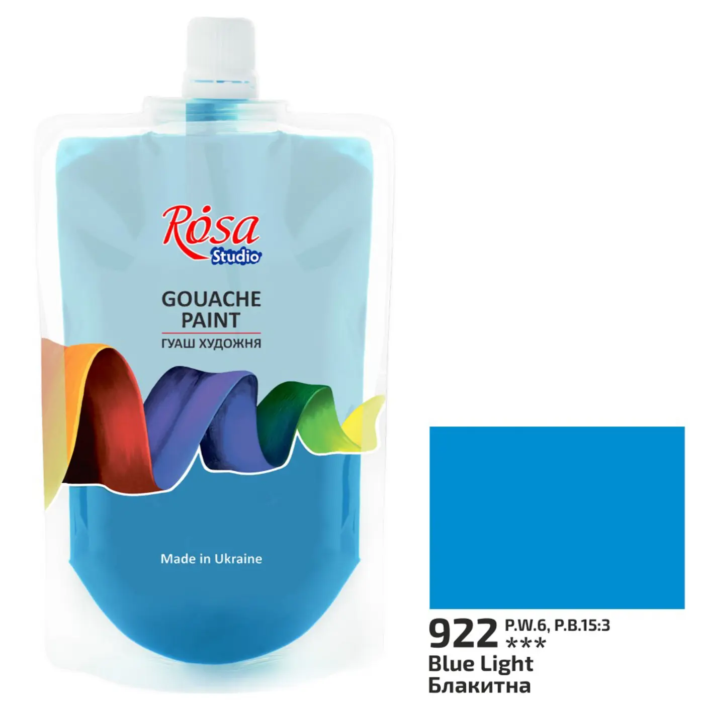 Kvašová barva Rosa – 922 blue light 200 ml - fotografie 1