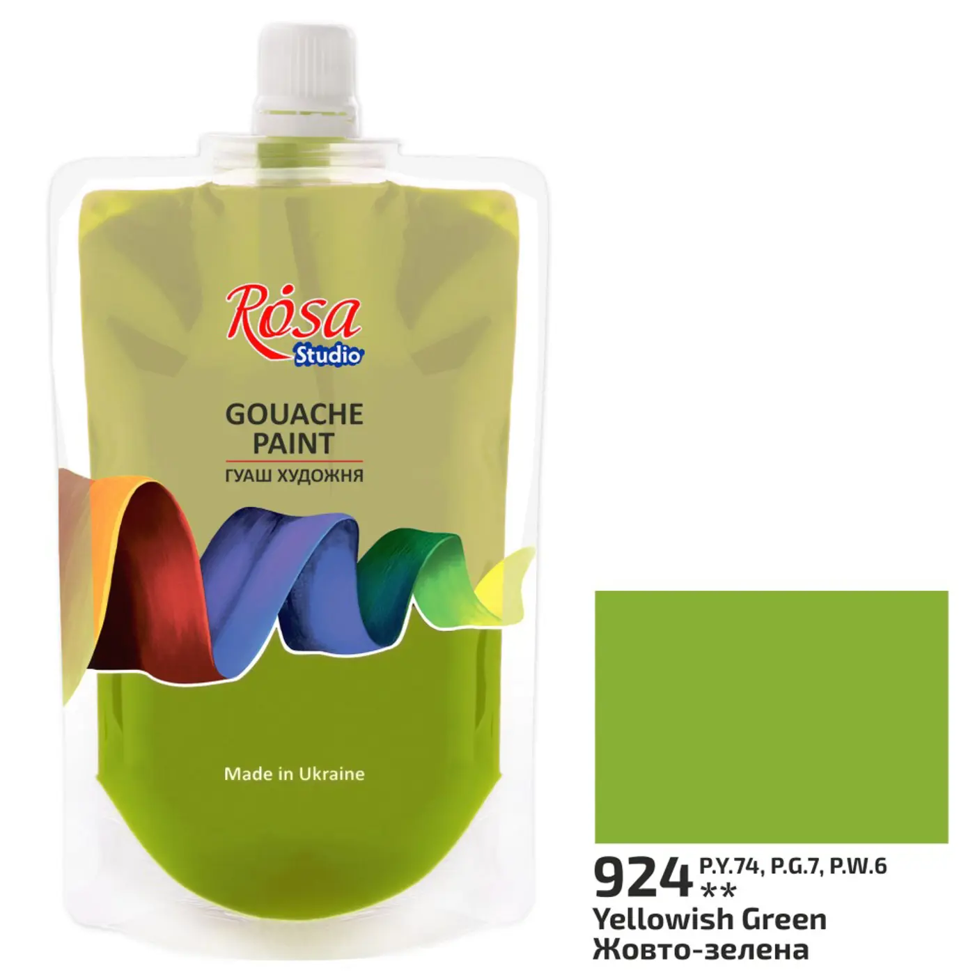 Kvašová barva Rosa – 924 yellowish green 200 ml - fotografie 1