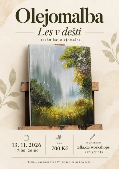 Olejomalba – Les v dešti