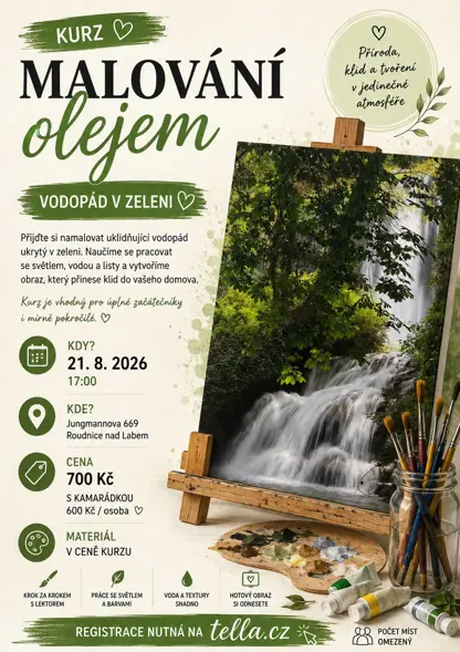Kurz olejomalby – Vodopád v zeleni