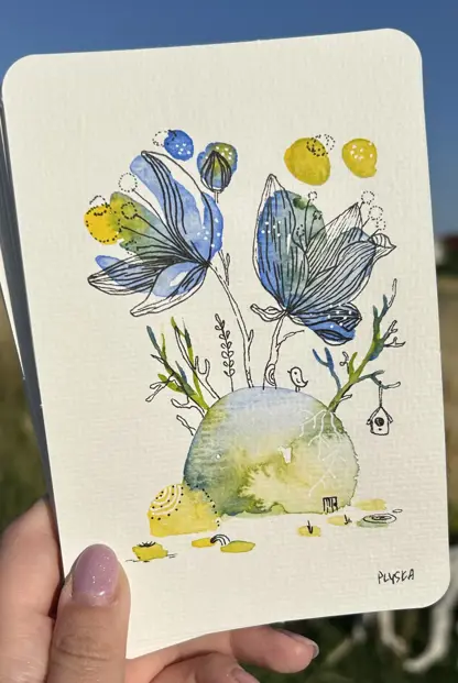 Malování akvarelových pohlednic