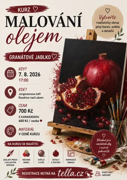 Kurz malování olejem – Granátové jablko